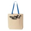 Natural Tote with Contrast-Color Handles Thumbnail