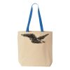 Natural Tote with Contrast-Color Handles Thumbnail