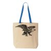 Natural Tote with Contrast-Color Handles Thumbnail