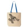 Natural Tote with Contrast-Color Handles Thumbnail
