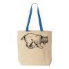 Natural Tote with Contrast-Color Handles Thumbnail