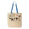 Natural Tote with Contrast-Color Handles Thumbnail