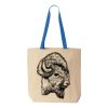 Natural Tote with Contrast-Color Handles Thumbnail