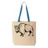 Natural Tote with Contrast-Color Handles Thumbnail