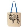 Natural Tote with Contrast-Color Handles Thumbnail