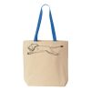 Natural Tote with Contrast-Color Handles Thumbnail