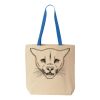 Natural Tote with Contrast-Color Handles Thumbnail