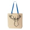 Natural Tote with Contrast-Color Handles Thumbnail