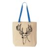 Natural Tote with Contrast-Color Handles Thumbnail