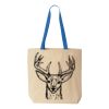 Natural Tote with Contrast-Color Handles Thumbnail
