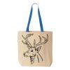 Natural Tote with Contrast-Color Handles Thumbnail