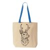 Natural Tote with Contrast-Color Handles Thumbnail