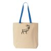 Natural Tote with Contrast-Color Handles Thumbnail