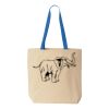 Natural Tote with Contrast-Color Handles Thumbnail