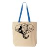 Natural Tote with Contrast-Color Handles Thumbnail