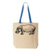 Natural Tote with Contrast-Color Handles Thumbnail