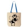 Natural Tote with Contrast-Color Handles Thumbnail