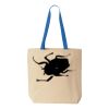 Natural Tote with Contrast-Color Handles Thumbnail