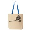 Natural Tote with Contrast-Color Handles Thumbnail