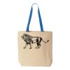 Natural Tote with Contrast-Color Handles Thumbnail
