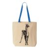 Natural Tote with Contrast-Color Handles Thumbnail