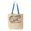 Natural Tote with Contrast-Color Handles Thumbnail