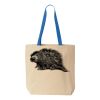 Natural Tote with Contrast-Color Handles Thumbnail