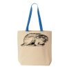 Natural Tote with Contrast-Color Handles Thumbnail