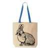 Natural Tote with Contrast-Color Handles Thumbnail