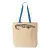 Natural Tote with Contrast-Color Handles Thumbnail