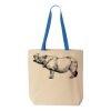 Natural Tote with Contrast-Color Handles Thumbnail