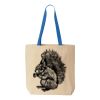 Natural Tote with Contrast-Color Handles Thumbnail