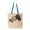 Natural Tote with Contrast-Color Handles Thumbnail