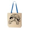 Natural Tote with Contrast-Color Handles Thumbnail