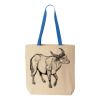 Natural Tote with Contrast-Color Handles Thumbnail