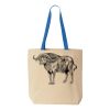 Natural Tote with Contrast-Color Handles Thumbnail
