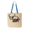Natural Tote with Contrast-Color Handles Thumbnail