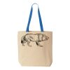 Natural Tote with Contrast-Color Handles Thumbnail