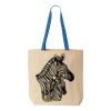 Natural Tote with Contrast-Color Handles Thumbnail