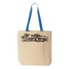 Natural Tote with Contrast-Color Handles Thumbnail