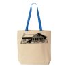 Natural Tote with Contrast-Color Handles Thumbnail