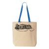 Natural Tote with Contrast-Color Handles Thumbnail