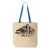 Natural Tote with Contrast-Color Handles Thumbnail