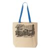 Natural Tote with Contrast-Color Handles Thumbnail