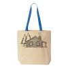 Natural Tote with Contrast-Color Handles Thumbnail
