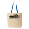 Natural Tote with Contrast-Color Handles Thumbnail