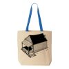 Natural Tote with Contrast-Color Handles Thumbnail
