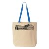 Natural Tote with Contrast-Color Handles Thumbnail