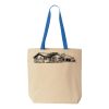 Natural Tote with Contrast-Color Handles Thumbnail