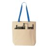 Natural Tote with Contrast-Color Handles Thumbnail